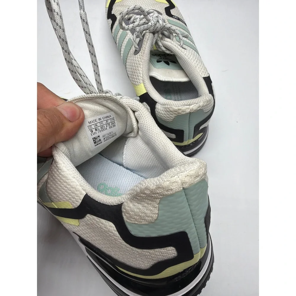 Adidas ZX 750 HD Men's Sneakers Off White‎ Light Green Black Yellow Size 9